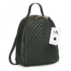 Rucsac dama din piele naturala DiAmanti Tommaso Verde Scuro